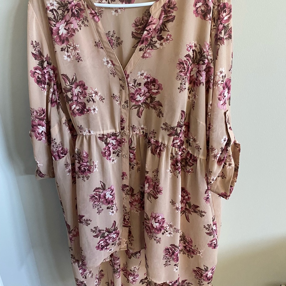 Torrid Blush Pink High/Low Tunic Blouse - Size 3